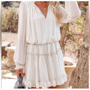 Vici Class Act Polka Dot Ruffle Dress